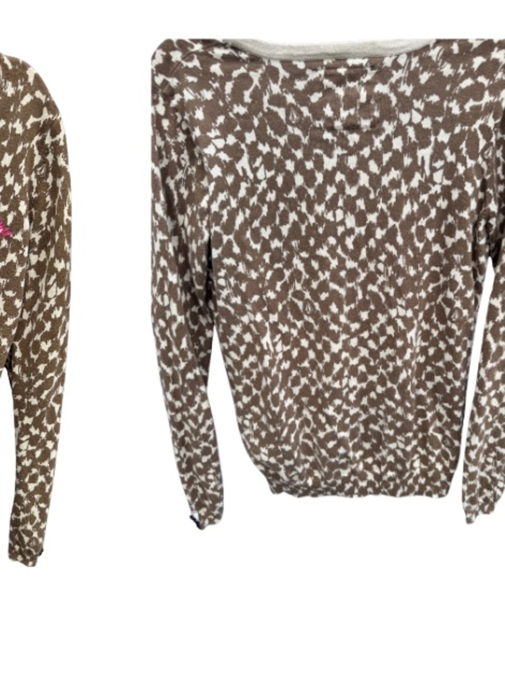 Volcom Brown and White Patterned Lightweight Sweater
